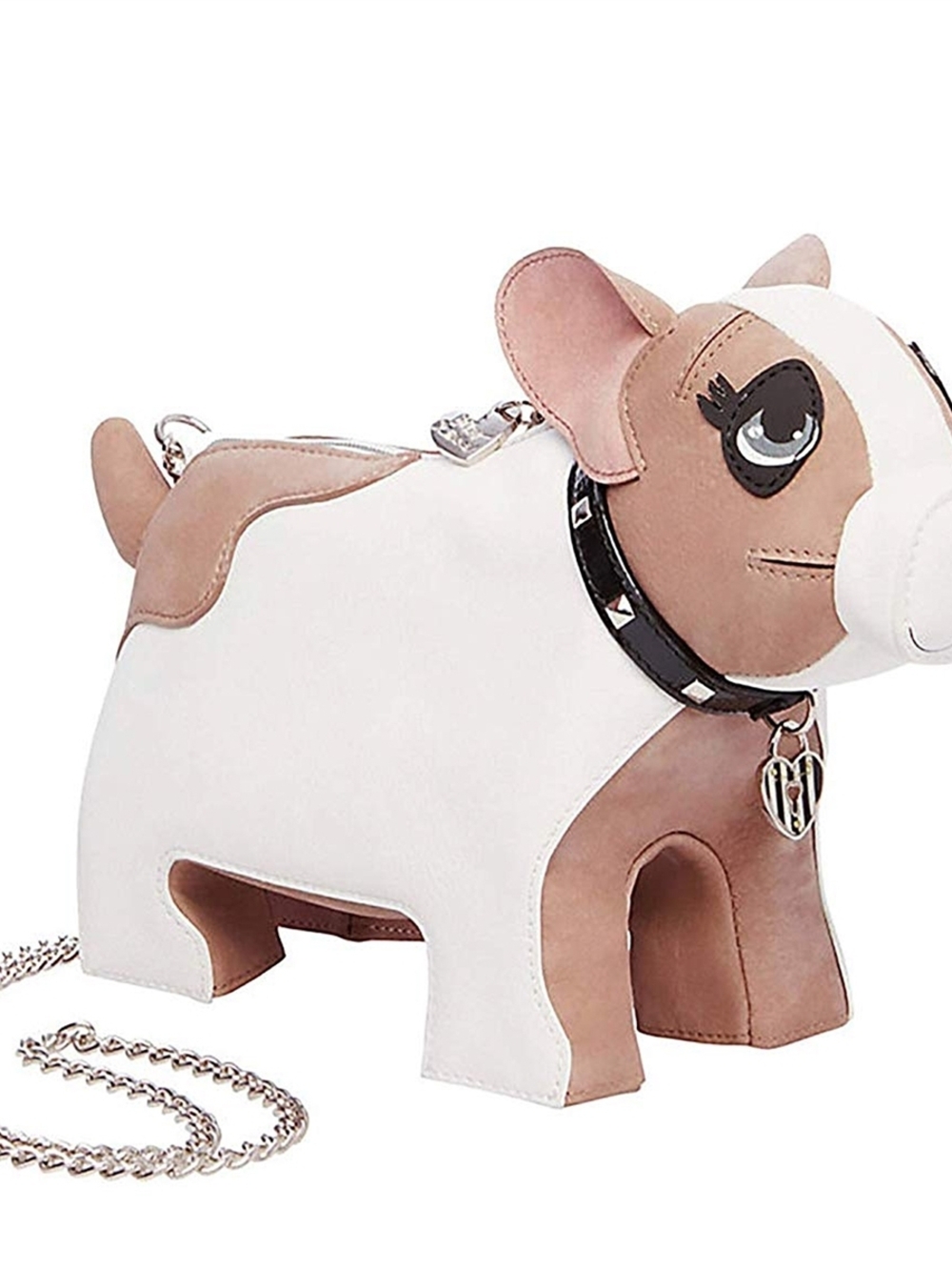 Betsey Johnson White and Tan Dog Crossbody Bag